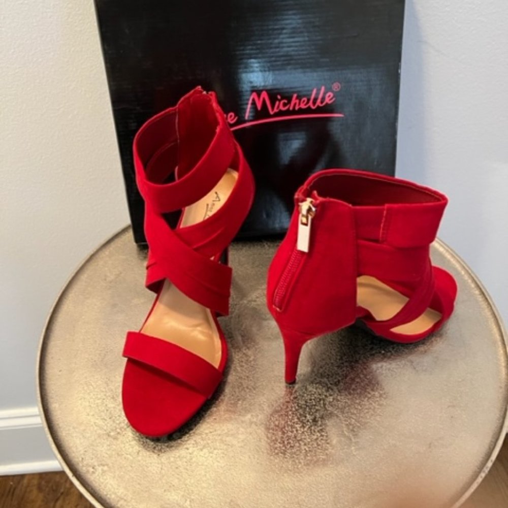 Anne Michelle Royals Heeled Strappy Sandal (RED)